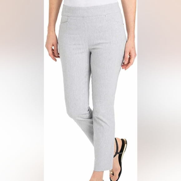 Hilary Radley Pants - Hillary Radley Women's Light Gray Pull On Ankle Dress Pants Size Small